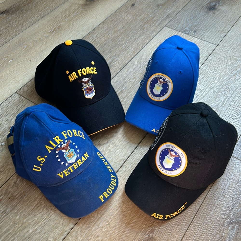 Vintage United States Air Force Hat Cap Lot of 4
